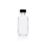 Botella redonda tipo Boston, fabricada en vidrio transparente, Marca KIMBLE® Vidrio transparente