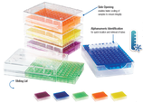 Gradilla de PCR de baja temperatura, para 96 tubos de 0.2 ml. Paquete con 5 piezas, Marca Heathrow Scientific 120538 colores & 120539 azul