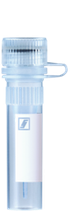 Microtubo roscado de 0.5 ml, fondo cónico con faldón, con moleteado, transparente, tapón: neutro, sujeto y montado, campo de rotulación impreso, PCR Performance Tested, Marca SARSTEDT 72.730.416