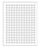 Etiquetas Laser Tough-Spots® de 9.5 mm diámetro para tubos PCR de 0.2 ml. Paquete con 20 hojas c/192 pzs. Marca Heathrow Scientific HEASPOT-1000