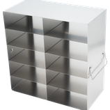 Gradilla Horizontal de acero inoxidable, para utilizar en sistemas de refrigeración Vertical, acomoda 10 cajas de 2" alto de cartón, policarbonato, polipropileno o metálicas, Marca Crystal Tech UF-252