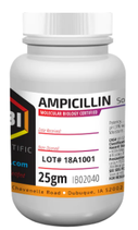 Ampicilina Sal Sódica c/25 grs.  CAS#: 69-52-3 Marca IBI Scientific IB02040