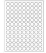 Etiquetas Laser Tough-Spots® de 19 mm diámetro para Microtubos de 1.5/2 ml. Paquete con 20 hojas c/108 pzs. en color blanco, Marca Heathrow Scientific HEASPOT-3000