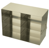 Gradilla Horizontal de acero inoxidable, para utilizar en sistemas de refrigeración Vertical, acomoda 8 cajas plásticas de 2" de 100 lugares, Marca Crystal Tech. UFHT-24