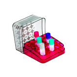 Criocajas de policarbonato Arctic Squares® Color rojo rubí para almacenamiento 25 Viales de 2 ml. (12.5 mm diámetro), Paquete con 8 piezas Marca Heathrow Scientific HS23325A
