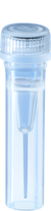 Microtubo roscado de 0.5 ml ESTÉRIL, fondo cónico con faldón, transparente, tapón: neutro, cierre montado, 100 unidades/bolsa SARSTEDT 72.785.005