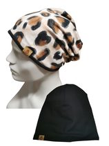 WENDEBEANIE  "Leopard " für KU 54- 58cm