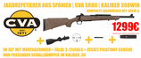 CVA Cascade SR80 Repetierbüchse, Kaliber 308Win inkl. zusätzlicher Picatinny Schiene, Falke 3-12x56, ZF Monatgeringen und passenden Schalldämpfer im Kaliber .30 *EWB Pflichtig