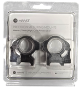 Hawke Precision Steel Ring Mounts Weaver 30mm High | Quick Release Lever