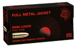Geco 9 mm Luger Vollmantel 8,0g/124grs. - 1000 Schuss *EWB Pflichtig
