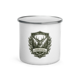 Emailletasse weiß - Jagdwaffen und Muntionsvertrieb -  dunkler Sublimationsdruck ca. 354ml