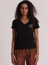 T shirt con faccia gatto