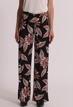 Pantalone fantasia nero e bordeaux