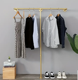 Kleiderständer aus Rohren in Gold Rohrständer Garderobe Rohrgarderobe Industrial Loft Design