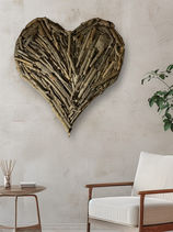 Coeur en bois flotté - Décoration murale