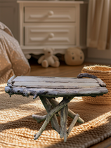 Table de chevet en bois flotté, pour intérieur style bord de mer
