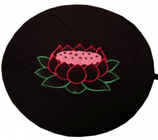 Meditatiemat rond zwart of rood met lotus