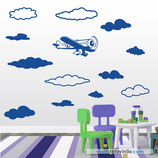 Infantiles / Pequeñines / Avión y nubes