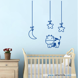Infantiles / Pequeñines / Vaquita entre luna y estrellas