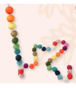 guirlande laine feutrée boules multicolores, Hatale