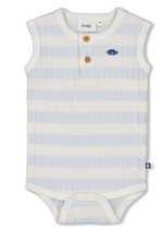 Romper rib met streep - Blue Ocean