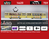 759 KATO Spur N 14620 KVG DÜWAG  Straßenbahnset Kölner Zucker