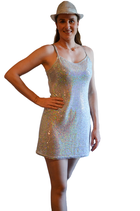 Minikleid Silber Holo Glitzer