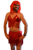 Samba Pailletten Wickelrock und Top