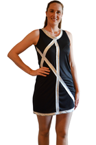 Kleid silber Zierbänder