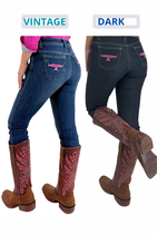 Rawhide Antos Skinny Vintage Blue Pink Logo