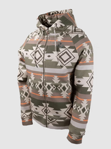 Hooded Sweat Jacket Aztec-Khaki