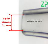 0.1 mm, 100 mm ID glass capillary  ID