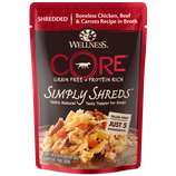 Shredded Boneless Chicken, Beef & Carrots Recipe in Broth