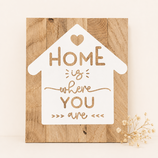 Schild "Home is where you are"