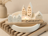 Teelichthalter Creme "Zuhause"
