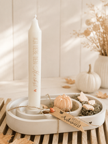 Kerzenhalter oval Graubraun "Herbst"