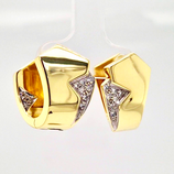 Ohrringe ( Klappcreolen ) 585er Gold mit Diamanten