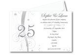 Personalised 25th - Silver Wedding Anniversary Invites Ref A9
