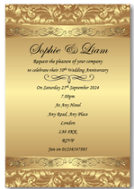 Personalised 50th - Golden Wedding Anniversary Invites Ref A12