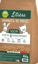 Litière végétale en granulés de paille - 10 Kg