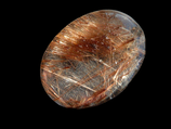 RUTILQUARZ Cabochon / Braun, Rote Nadeln