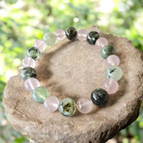 Prehnit-Epidoth Rosenquarz Armband