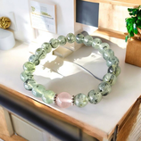 Prehnit Epidot Rosenquarz Armband