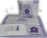 Geschenkset Patchworkkuscheldecke & Kissen mit Inlett & Mullwindel