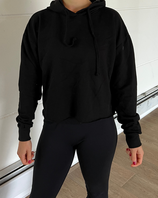 Hoodie cropped schwarz