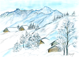 Berglandschaft im Schnee