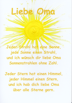 Oma " Jeder Strahl hat eine Sonne "
