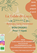 Bon cadeau 1 repas