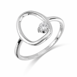 R1131 filigraner Silberring mit Zirkonia