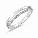 R1147 Silberring doppelt mit Zirkonia